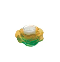 Vessière Cristaux Photophores, Bougeoirs Cristal|Bougeoir rose passion vert orange daum