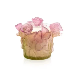 Vessière Cristaux Photophores, Bougeoirs Cristal|Bougie roses passion daum GM