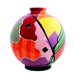 Vessière Cristaux Éditions D’Art Cristal|Vases & Boules|Boule coloniale Eclats de Temps Thoma Ryse & Émaux de Longwy