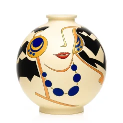 Vessière Cristaux Vase Céramique|Vases & Boules|Boule coloniale Femme au Collier Émaux de Longwy