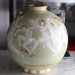 Vessière Cristaux Vase Céramique|Éditions D’Art Cristal|Boule coloniale Gymnasium Émaux de Longwy