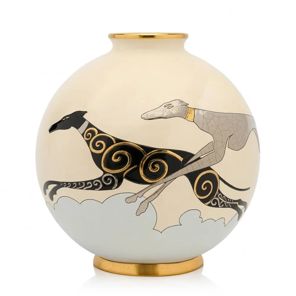 Vessière Cristaux Vase Céramique|Vases & Boules|Boule coloniale Lévriers Danillo Curetti Émaux de Longwy