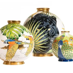 Vessière Cristaux Vase Céramique|Éditions D’Art Cristal|Boule coloniale Vale Do Javari Émaux de Longwy