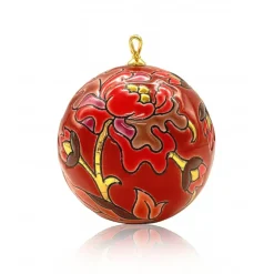 Vessière Cristaux Décorations De Noël|Ornements Cristal|Boule de Noël Carmin pm 2025 Émaux de Longwy
