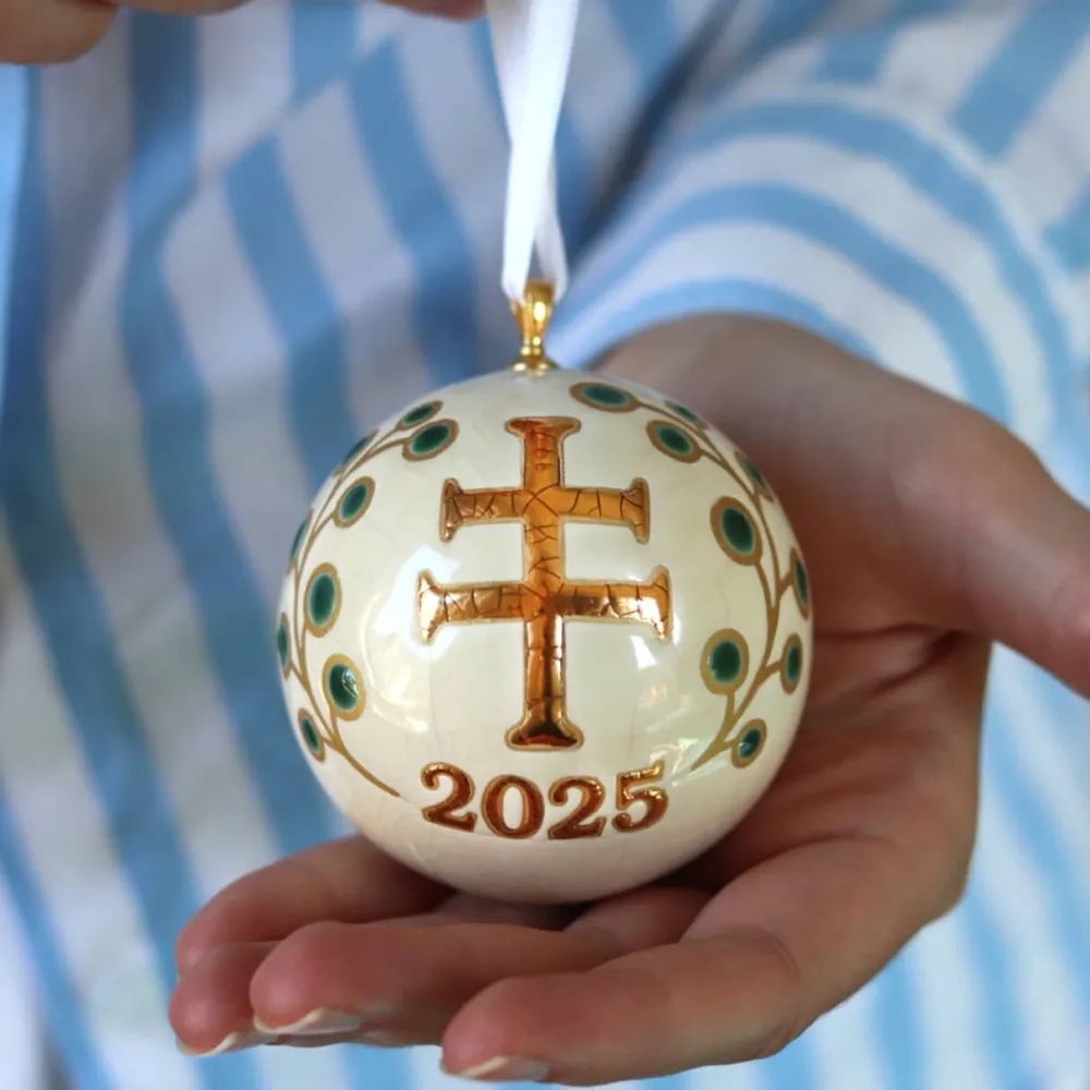 Vessière Cristaux Ornements Cristal|Décorations De Noël|Boule de Noël Croix de Lorraine 2025 Vessière X Longwy