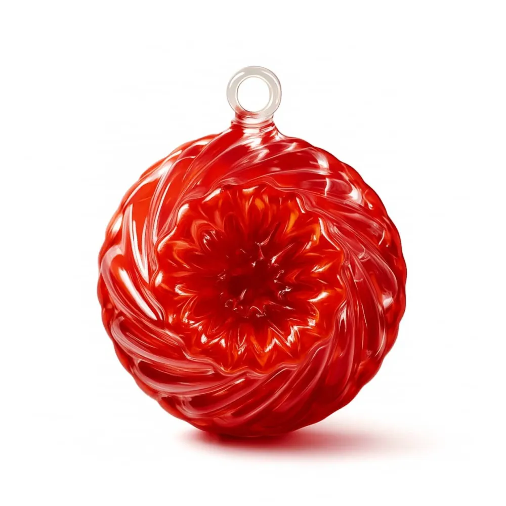 Vessière Cristaux Décoration|Boule de noël en cristal kouglof rouge 2019