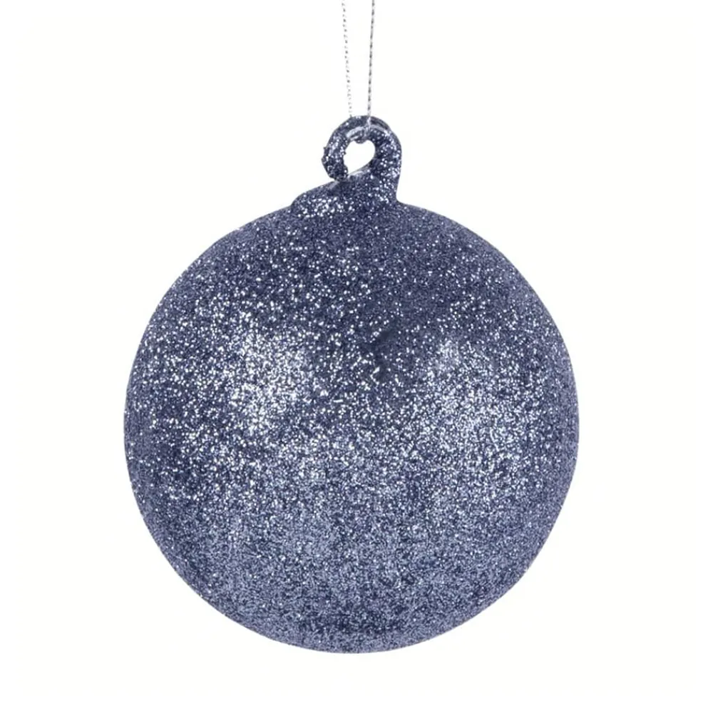 Vessière Cristaux Décoration|Ornements Cristal|Boule de noël en verre argenté à paillettes n°6