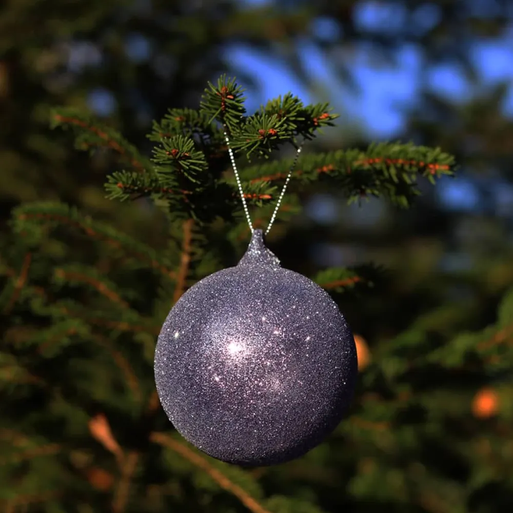 Vessière Cristaux Décoration|Ornements Cristal|Boule de noël en verre argenté à paillettes n°6