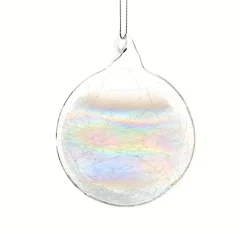 Vessière Cristaux Décoration|Ornements Cristal|Boule de noël en verre stalactites irisées n°16