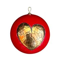 Vessière Cristaux Ornements Cristal|Décorations De Noël|Boule de Noël rouge Longwy mon Amour