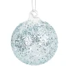 Vessière Cristaux Décoration|Ornements Cristal|Boule de noël verre bleu paillettes n°9