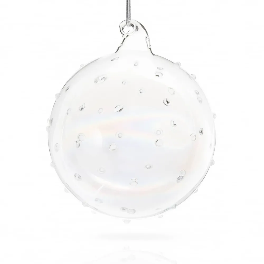 Vessière Cristaux Décoration|Ornements Cristal|Boule de noël verre irisé à points n°4