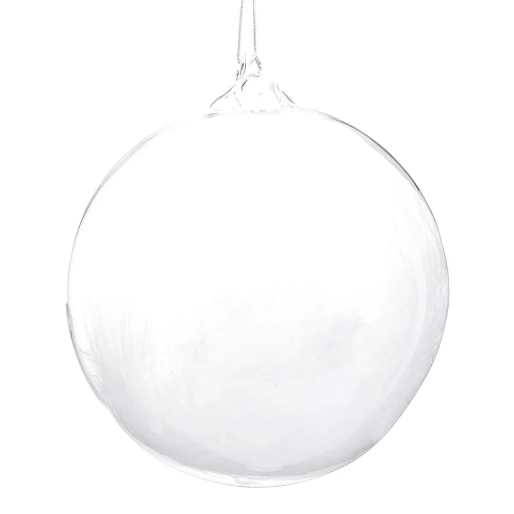 Vessière Cristaux Décoration|Ornements Cristal|Boule de noël verre plume blanche n°1
