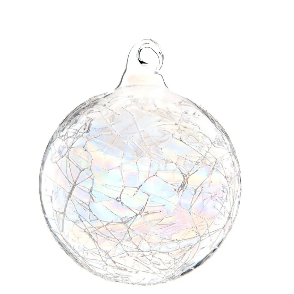 Vessière Cristaux Décoration|Ornements Cristal|Boule de noël verre striée n°17