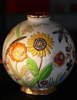 Vessière Cristaux Éditions D’Art Cristal|Vases & Boules|Boule Flo Bucolique Émaux de Longwy