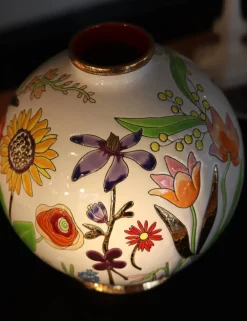Vessière Cristaux Éditions D’Art Cristal|Vases & Boules|Boule Flo Bucolique Émaux de Longwy