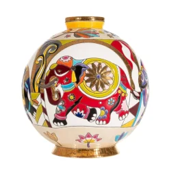 Vessière Cristaux Vases Cristal Couleur|Vases & Boules|Boule flo Pendjab Émaux de Longwy