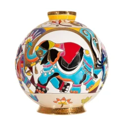 Vessière Cristaux Vases Cristal Couleur|Vases & Boules|Boule flo Pendjab Émaux de Longwy
