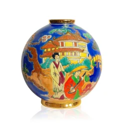 Vessière Cristaux Vases Cristal Couleur|Vases & Boules|Boule flo poète Japonica decor Rizzi Émaux de Longwy