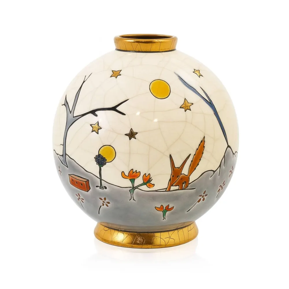 Vessière Cristaux Éditions D’Art Cristal|Vases & Boules|Boule Midi © Petit Prince™ et le renard Émaux de Longwy