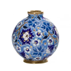 Vessière Cristaux Vase Céramique|Vases & Boules|Boule minuit Héritage bleu Émaux de Longwy