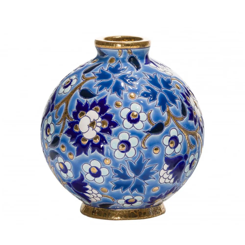 Vessière Cristaux Vase Céramique|Vases & Boules|Boule minuit Héritage bleu Émaux de Longwy