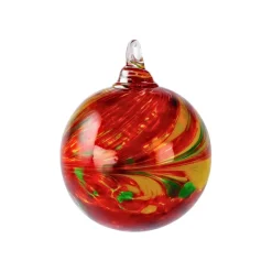 Vessière Cristaux Décoration|Ornements Cristal|Boules de Noël merveille rouge & jaune
