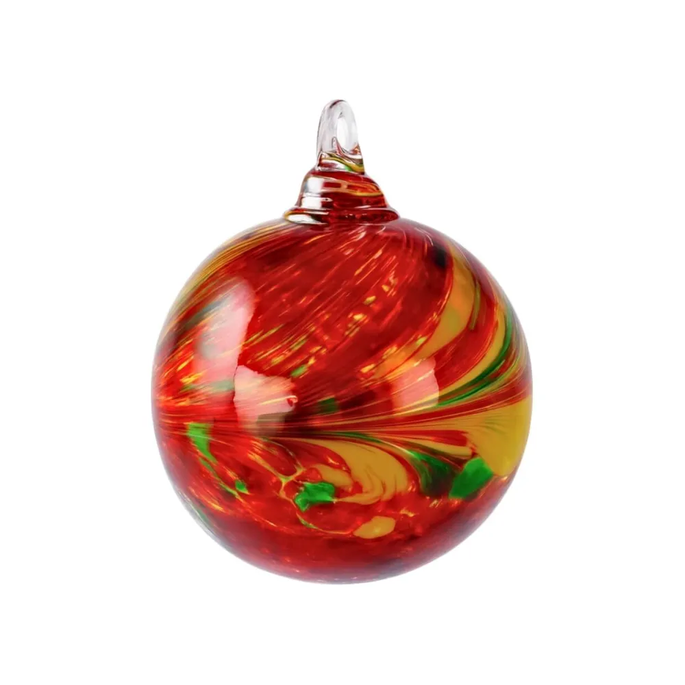 Vessière Cristaux Décoration|Ornements Cristal|Boules de Noël merveille rouge & jaune