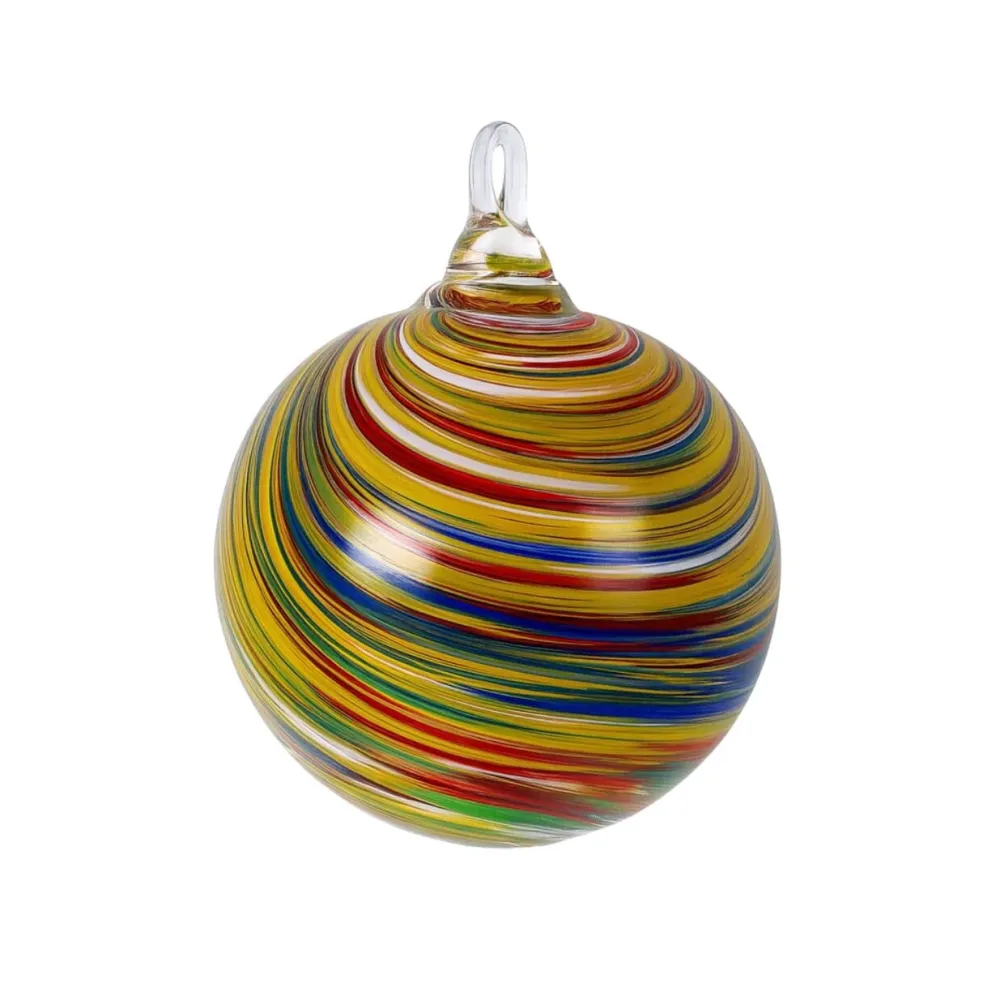 Vessière Cristaux Décoration|Ornements Cristal|Boules de Noël merveille spirale jaune