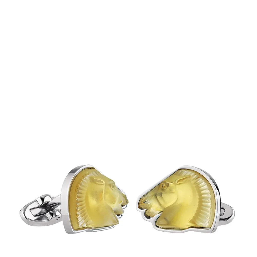 Vessière Cristaux Bijoux|Boutons De Manchette Cristal|Boutons manchettes cheval lalique