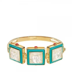 Vessière Cristaux Bijoux|Bracelets Cristal|Bracelet aréthuse laque turquoise lalique