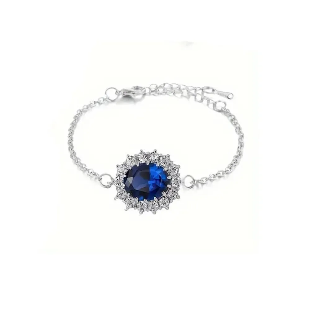Vessière Cristaux Bracelets Cristal|Bracelets|Bracelet médaillon cristal bleu saphir