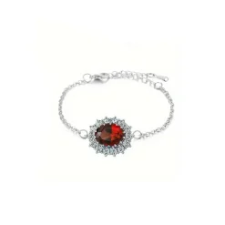 Vessière Cristaux Bracelets Cristal|Bracelets|Bracelet médaillon cristal rouge rubis