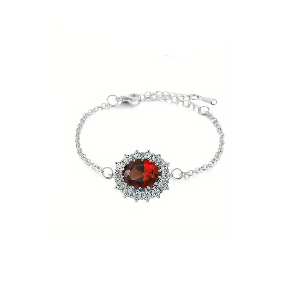 Vessière Cristaux Bracelets Cristal|Bracelets|Bracelet médaillon cristal rouge rubis