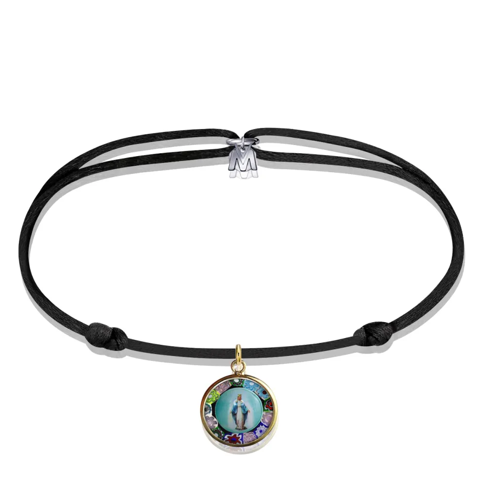 Vessière Cristaux Symboles Religieux Cristal|Bracelets Cristal|Bracelet médaillon vierge Murano Michaël Vessière