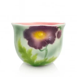 Vessière Cristaux Lunéville|Cache-pot coquelicot barbotine