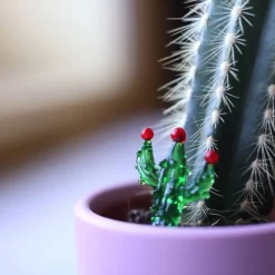 Vessière Cristaux Figurines Miniature Cristal|Bestiaire|Cactus miniature verre à la flamme