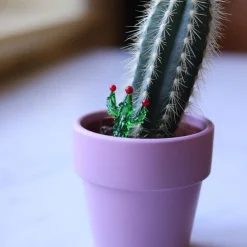 Vessière Cristaux Figurines Miniature Cristal|Bestiaire|Cactus miniature verre à la flamme