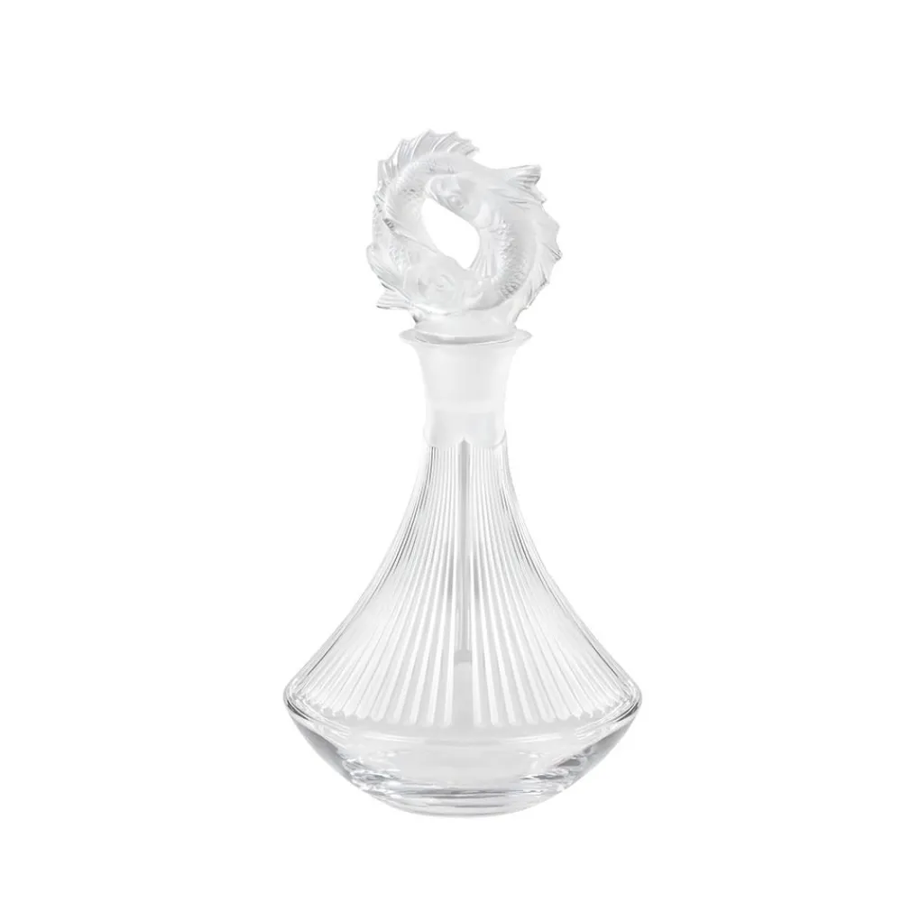 Vessière Cristaux Carafes Cristal Daum Baccarat Lalique|Art De La Table|Carafe 2 poissons lalique