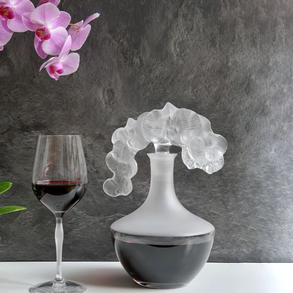 Vessière Cristaux Art De La Table|Carafes Cristal Daum Baccarat Lalique|Carafe orchidée lalique
