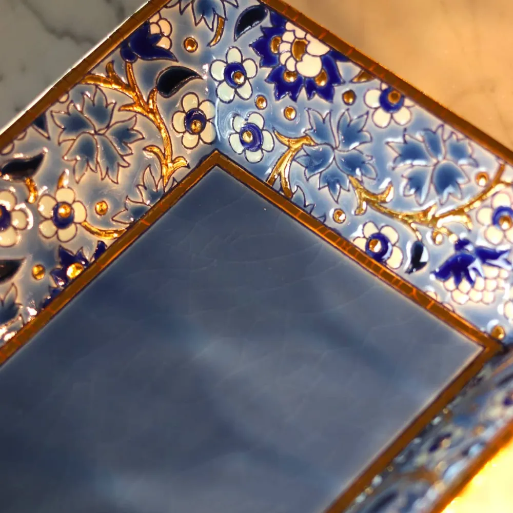 Vessière Cristaux Coupes & Photophores|Cendriers|Cendrier vide-poches Héritage bleu Émaux de Longwy