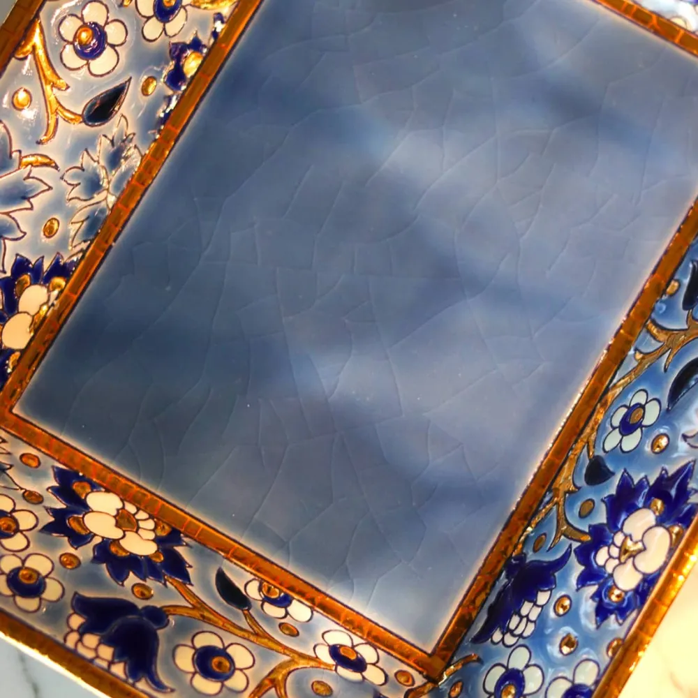 Vessière Cristaux Coupes & Photophores|Cendriers|Cendrier vide-poches Héritage bleu Émaux de Longwy