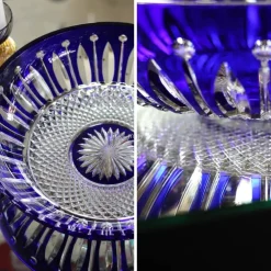 Vessière Cristaux Coupe, Coupelles Et Photophores|Coupes Cristal|Centre de table bleu tommy saint-louis