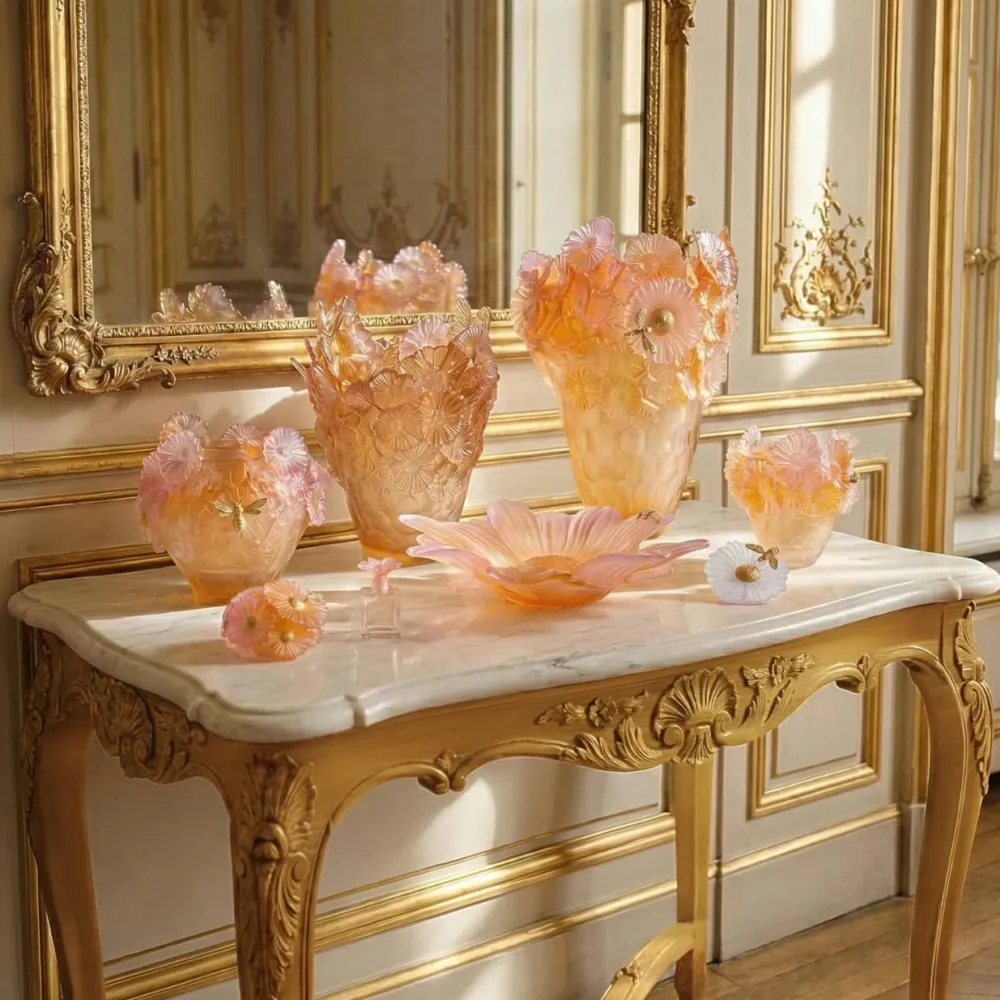Vessière Cristaux Editions D’Art|Coupes Cristal|Centre de table Or d’Abeille Daum