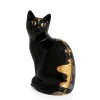 Vessière Cristaux Animaux|Animaux Cristal|Chat Assis GM Multan noir Émaux de Longwy