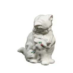 Vessière Cristaux Lunéville|Chatte reverbere faïence