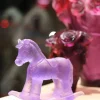 Vessière Cristaux Bestiaire|Animaux Cristal|Cheval à bascule violet daum