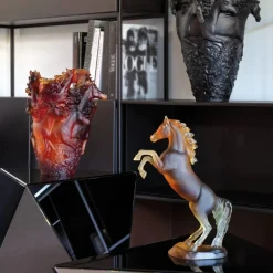 Vessière Cristaux Editions D’Art|Bestiaire|Cheval fougeux ambre daum