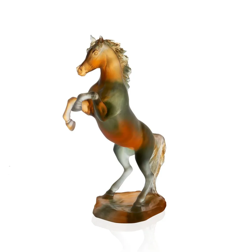 Vessière Cristaux Bestiaire|Editions D’Art|Cheval fougeux ambre gris daum