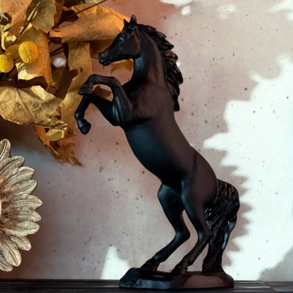 Vessière Cristaux Editions D’Art|Bestiaire|Cheval fougeux noir daum